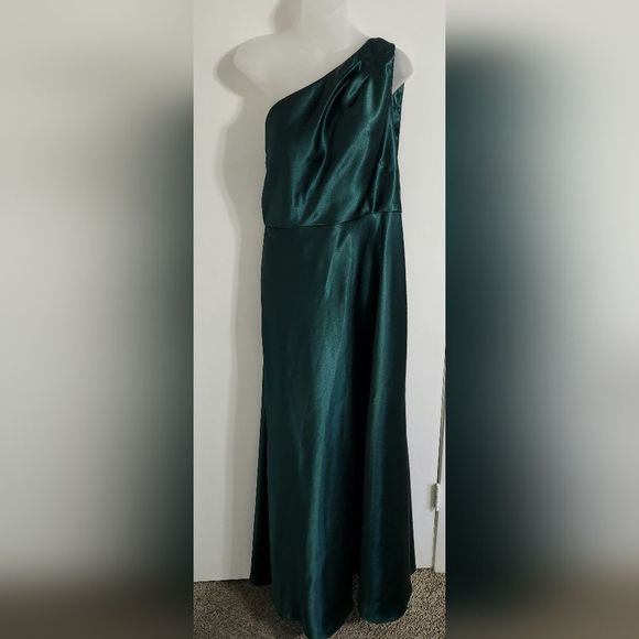 Jenny yoo lena one shoulder dress green size 14 - Picture 4 of 4